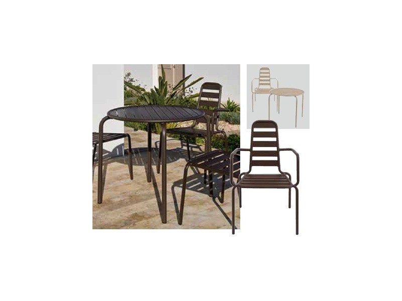 SALON MENU VANILLE/CHOCOLAT / 1 table + 4 fauteuils